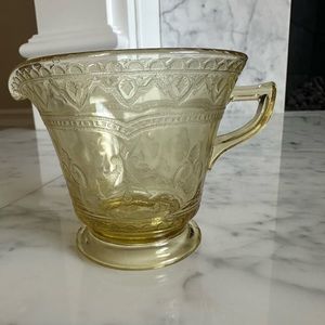 Vintage Yellow Depression Glass Cream Pitcher Easter Decor